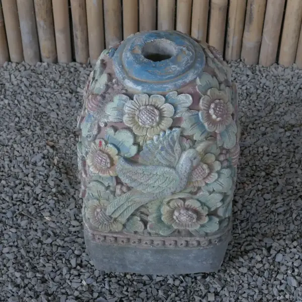 Product image 6 of the product “Balinese Stand for Umbrella or Flag - Old Style - Made from cement and taro sand, several parts, Approx. 50cm height ”